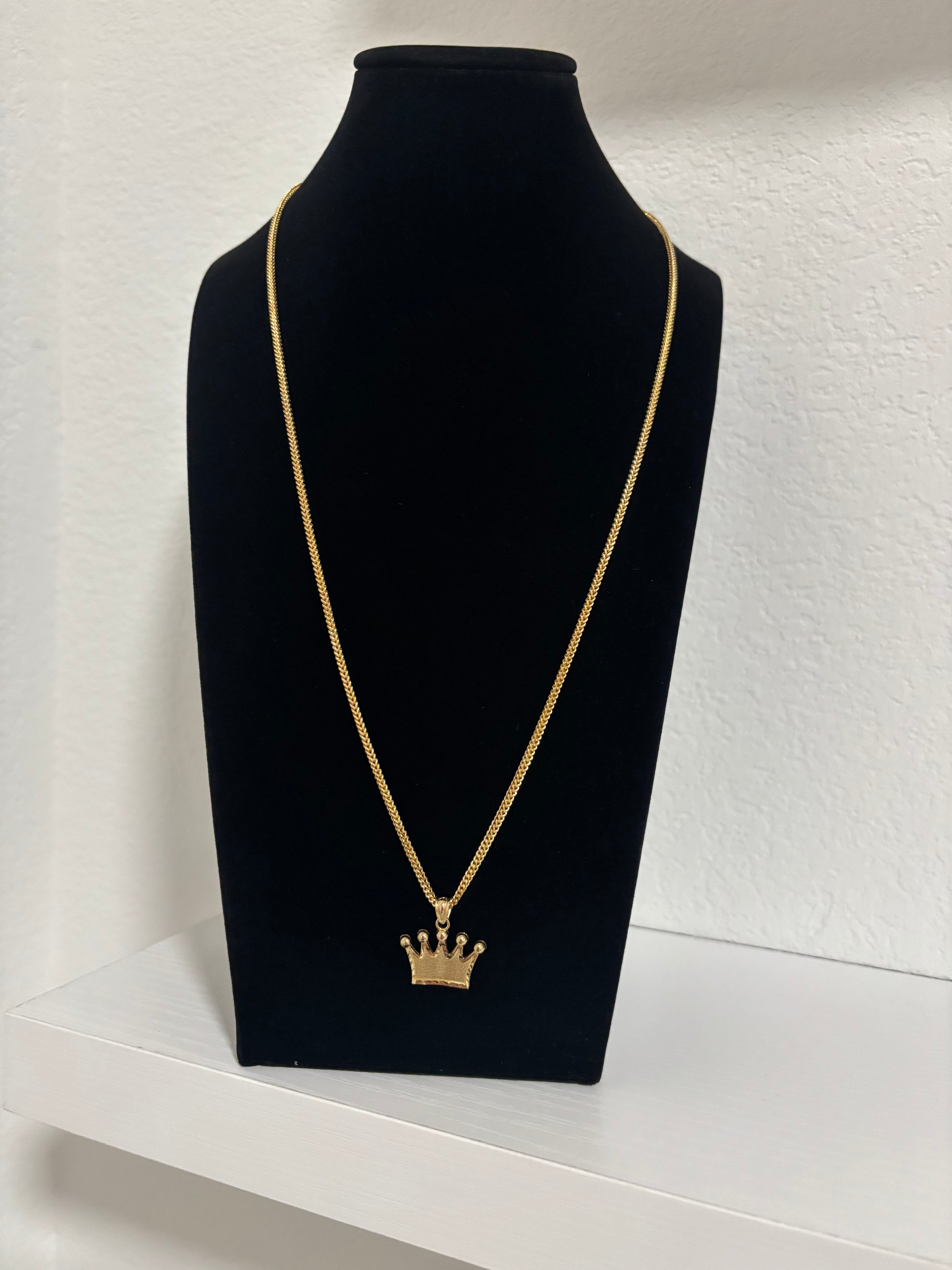 Hermosa cadena eslabón franco oro 10 k con dije incluido