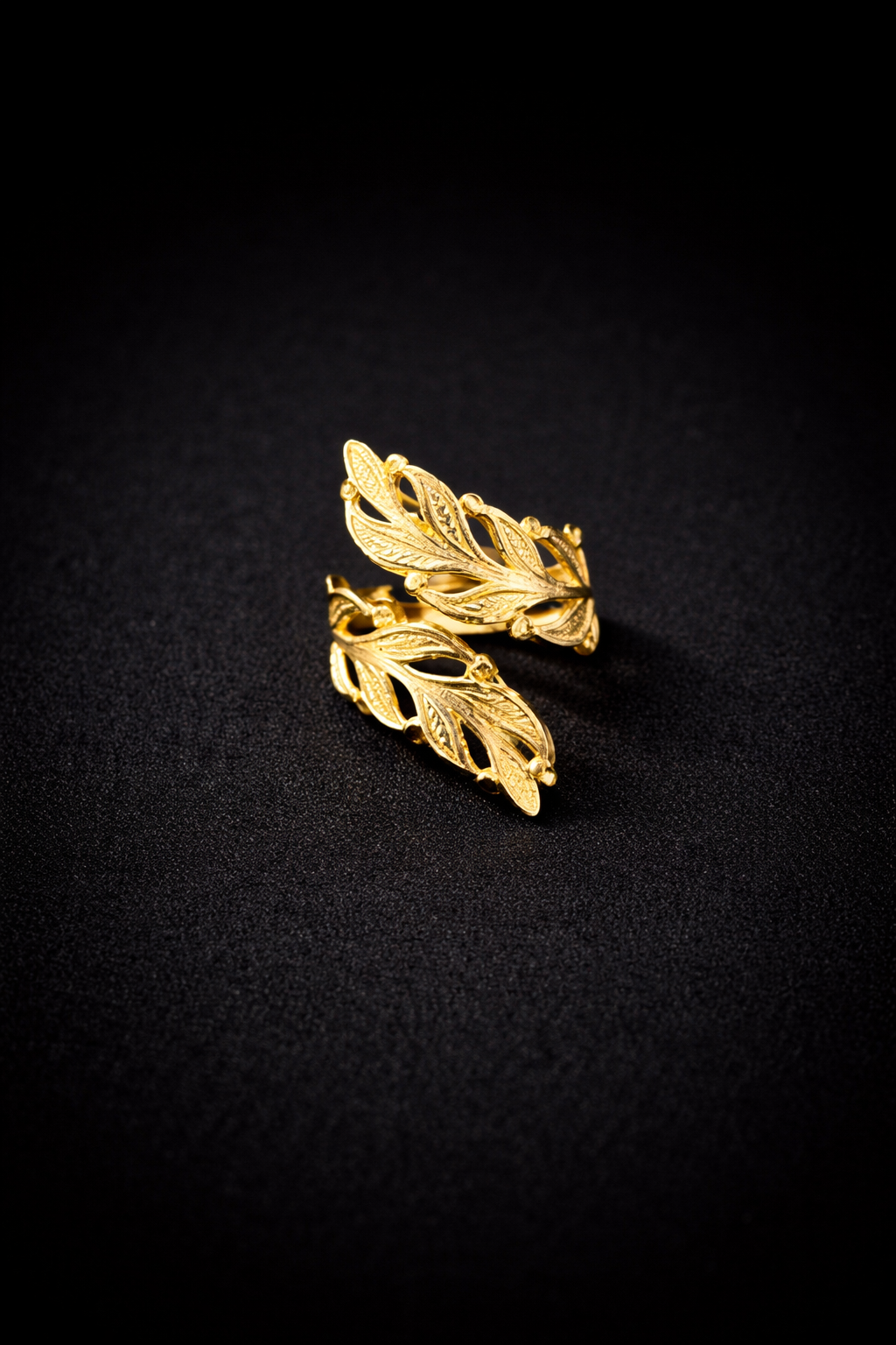 10k gold leaf ring