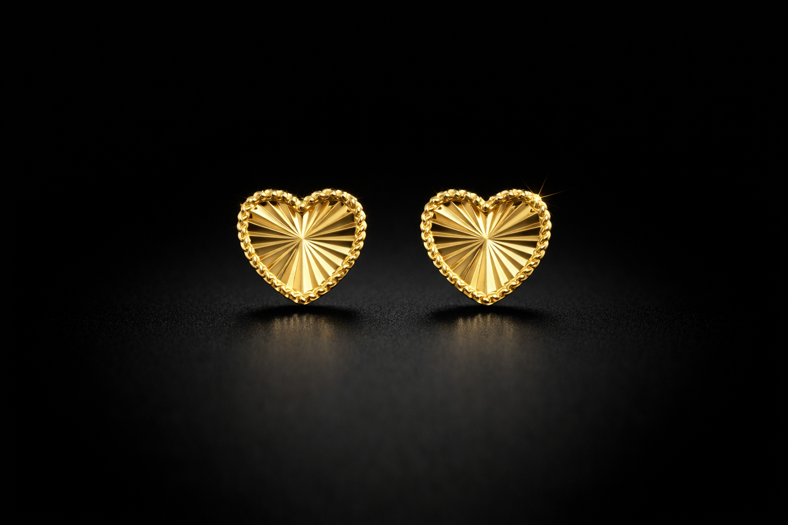 Classic and Modern 10K Gold Heart-Shaped Earrings