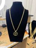 Lustre cut chain with 10k gold crown charm