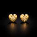 10K real gold heart-shaped earrings
