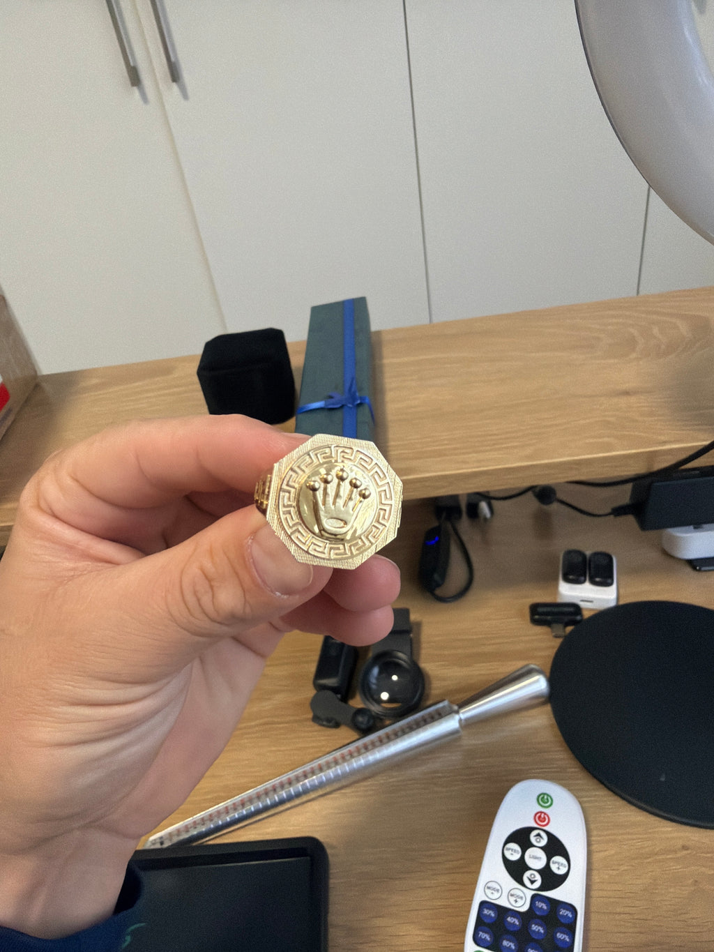 Monaco chain set in 10k gold and crown ring in 10k gold