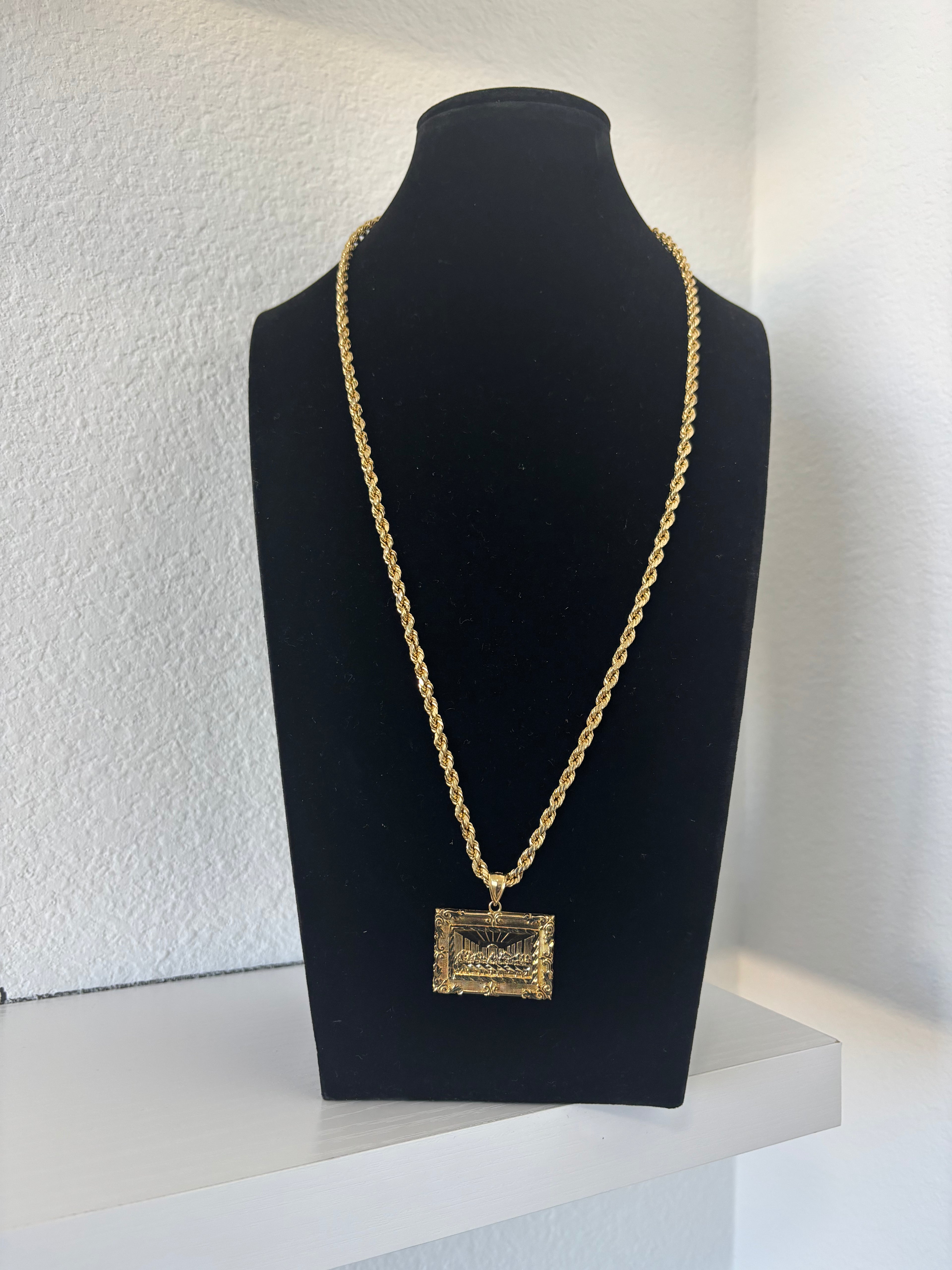26 long original 10k gold torzal chain with last supper charm included