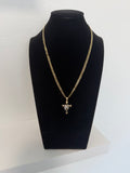 10k gold lustre cut chain with charm included